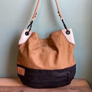 Oryany Sydney Colorblock Leather and Nylon Hobo Bag